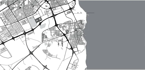 カタールのAl Wakrahの都市ベクトル都市地図 — ストックベクタ