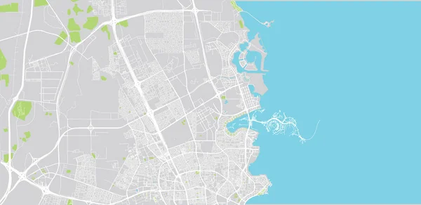 Stadtplan von Umm Salal Muhammad, Katar — Stockvektor