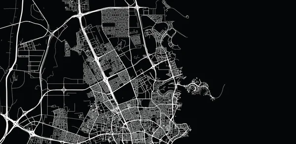 Mapa urbano de Umm Salal Muhammad, Qatar — Vector de stock