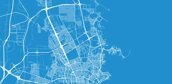 Stadtplan von Umm Salal Muhammad, Katar — Stockvektor