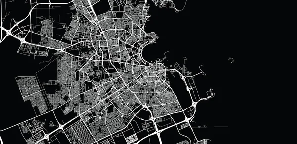 Urban vector city map of Doha, Qatar — стоковий вектор