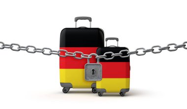 Almanya seyahat kısıtlaması konsepti. 3B Hazırlama