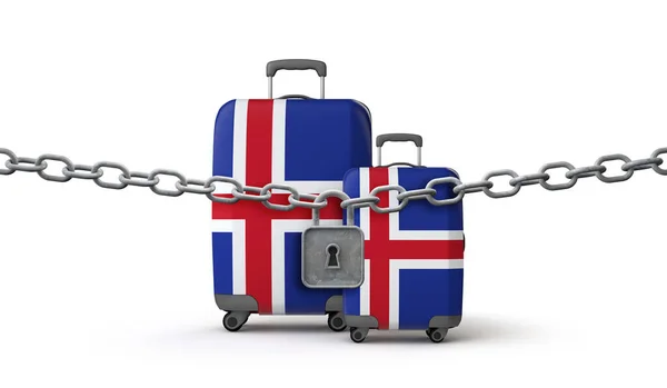 Исландская концепция ограничений на поездки. 3D Render — стоковое фото