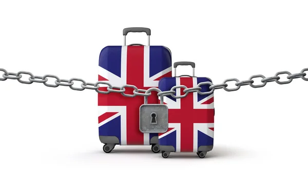 Regno Unito blocco concetto di restrizioni di viaggio. Render 3D — Foto Stock