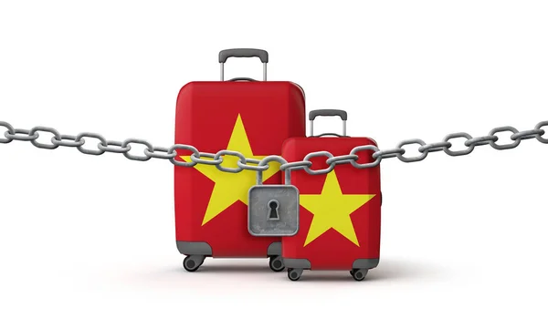 Vietnam uzamčení cestovní omezení koncept. 3D vykreslení — Stock fotografie