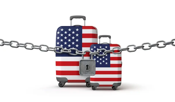 États-Unis lockdown concept de restrictions de voyage. Expéditeur 3D — Photo