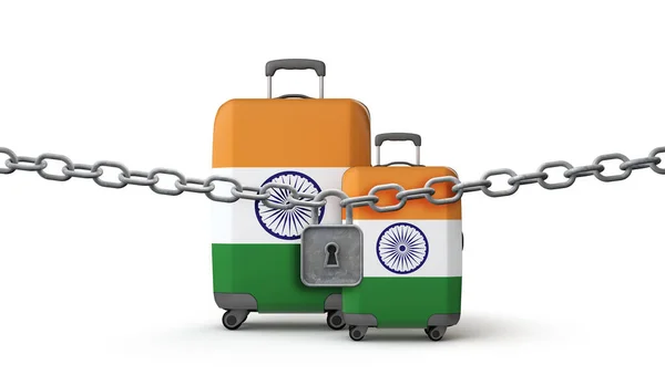Inde verrouillage concept de restrictions de voyage. Expéditeur 3D — Photo