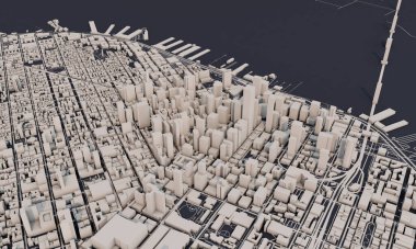 San Francisco şehir haritası 3D görüntüleme. Hava uydu görüntüsü.