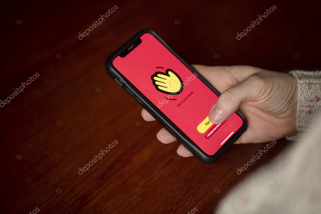 LONDON, UK - March 30th 2020: Popular houseparty app icon on a mobile device