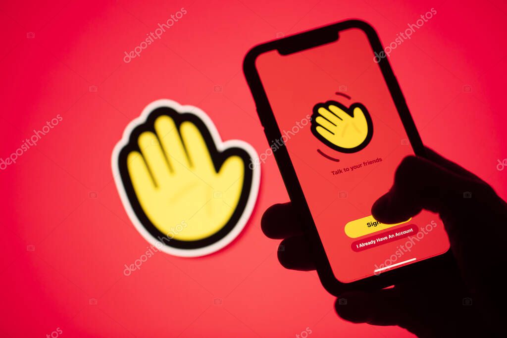 LONDON, UK - March 30th 2020: Popular houseparty app icon on a mobile device