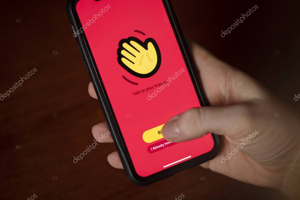 LONDON, UK - March 30th 2020: Popular houseparty app icon on a mobile device