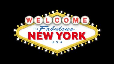 Klasik Las Vegas tarzı New York tabelasına hoş geldiniz. 3B Hazırlama