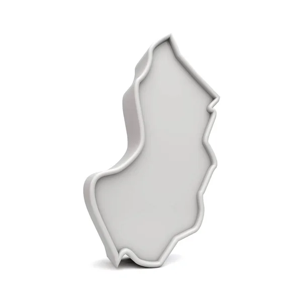 État américain du New Jersey, simple carte 3D en gris blanc. Rendu 3D — Photo