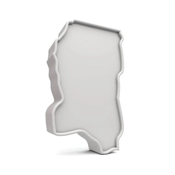 Amerika 'nın Mississippi eyaletinde, beyaz gri renkli 3D harita. 3B Hazırlama — Stok fotoğraf
