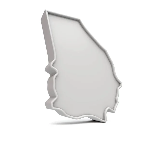 미국 조지아 주, 흰색으로 된 간단 한 3D 지도. 3D 렌더링 — 스톡 사진