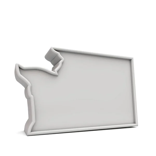 Amerikaanse staat Washington, eenvoudige 3D kaart in wit grijs. 3D-weergave — Stockfoto