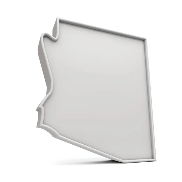 Американський штат Арізона, проста 3D карта в білому сірому кольорі. 3D Рендерінг — стокове фото