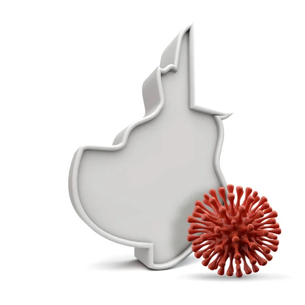 Американский штат Западная Вирджиния со смертельным коронавирусом. 3D рендеринг — стоковое фото