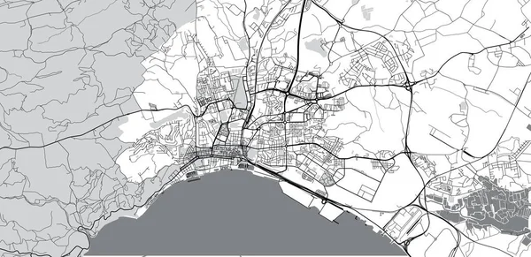 도시 벡터 도시 지도 , Setubal, Portugal — 스톡 벡터