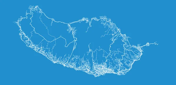 Urban vector city map of Madeira Island, Portugal — Stock Vector