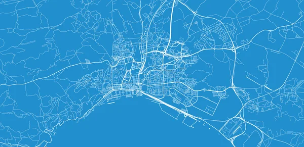 Urban vector city map of Setubal, Portugal — Stock Vector