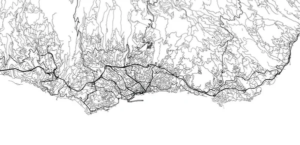 Urban vector city map of Funchal, Madeira, Portugal — стоковий вектор