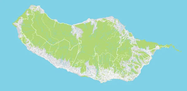 Portekiz, Madeira Adası şehir haritası — Stok Vektör