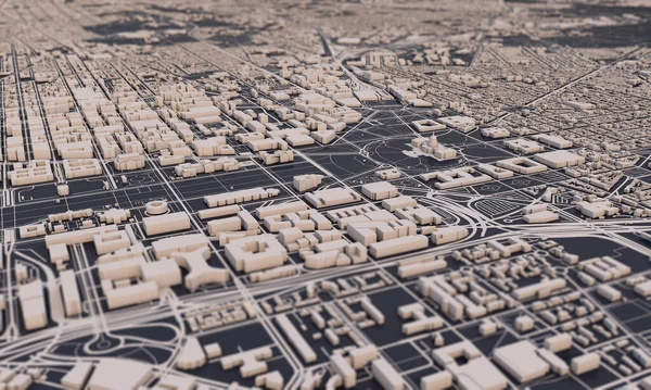 Washington DC carte de la ville rendu 3D. Vue aérienne par satellite . — Photo