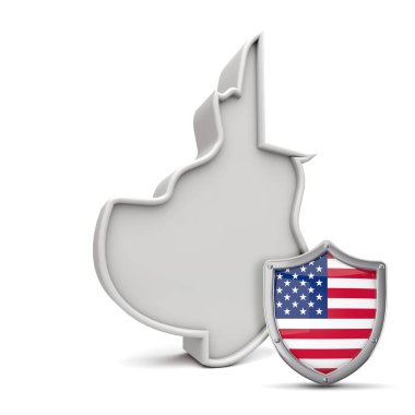 Yıldız ve şeritli kalkanlarıyla Amerika 'nın Batı Virginia eyaletinde. 3B Hazırlama