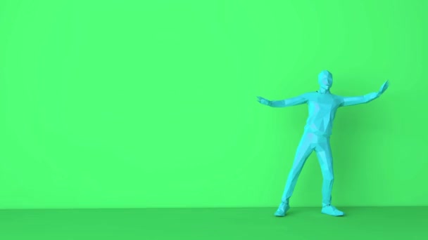 Minimala dansande person färgglada looping animation. 3D-återgivning — Stockvideo