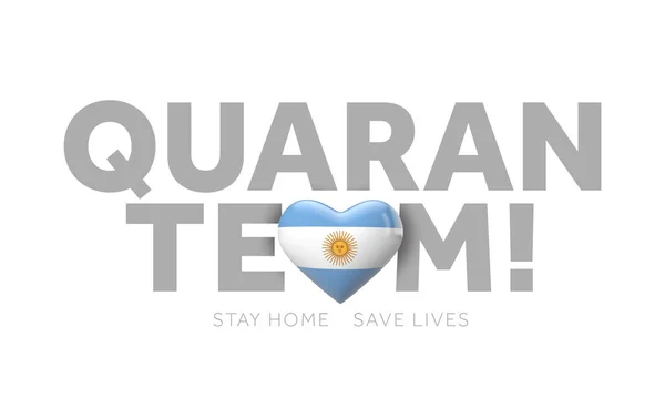 Argentina quaranteam. Stay home save lives message. 3D Render — Stock Photo, Image