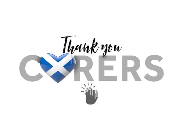 Μήνυμα από τους φροντιστές με τη σημαία της Σκωτίας. 3D αποτύπωση — Φωτογραφία Αρχείου