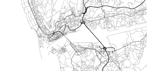 Mapa urbano de viana do castelo, Portugal — Archivo Imágenes Vectoriales