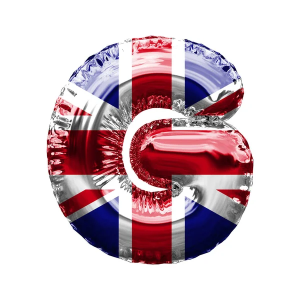 Carta G union jack great britain flag foil balloon font. Renderização 3D — Fotografia de Stock