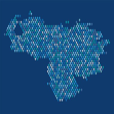 Venezuela nüfus bilgisi. Çubuk şekilli insanlardan yapılmış bir harita