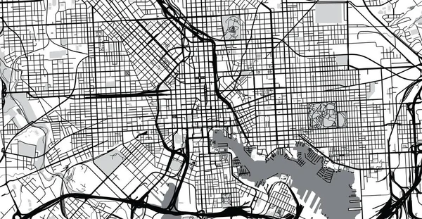 Mapa urbano de Balitmore, Maryland, Estados Unidos de América — Archivo Imágenes Vectoriales