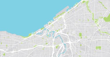 Cleveland, Ohio şehir haritası, Amerika Birleşik Devletleri