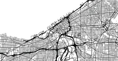 Cleveland, Ohio şehir haritası, Amerika Birleşik Devletleri