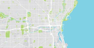 Milwaukee, Wisconsin şehir haritası, Amerika Birleşik Devletleri