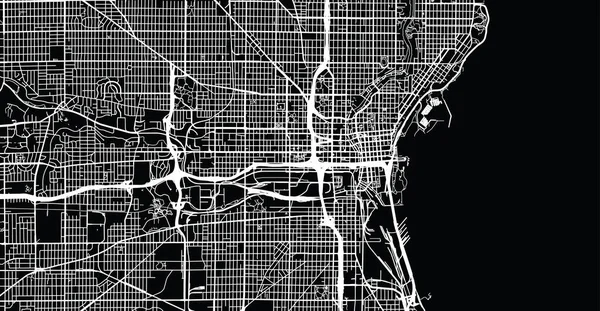 米国ウィスコンシン州ミルウォーキーの都市ベクトル都市地図 — ストックベクタ