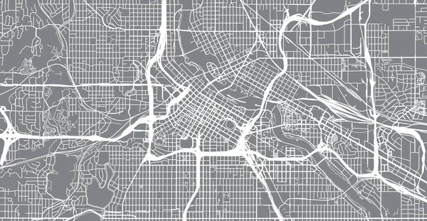 Urban vector mapa města Minneapolis, Minnesota, Spojené státy americké — Stockový vektor