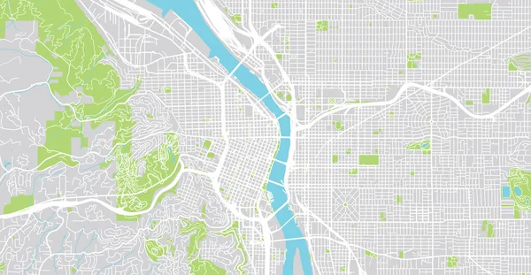 Carte de ville Portland, Oregon, États-Unis d'Amérique — Image vectorielle