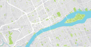 Detroit, Michigan şehir haritası, Amerika Birleşik Devletleri