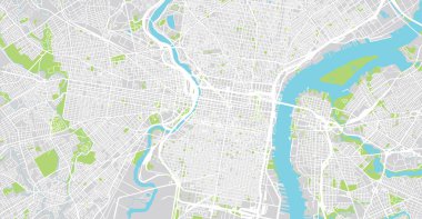 Philadelphia, Pennsylvania şehir haritası, Amerika Birleşik Devletleri