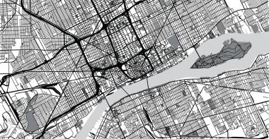 Detroit, Michigan şehir haritası, Amerika Birleşik Devletleri
