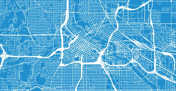 Urban vector mapa města Minneapolis, Minnesota, Spojené státy americké — Stockový vektor