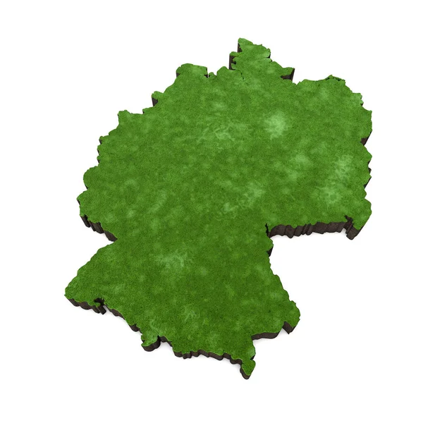 Map of Germany with grass and soil. 3D rendering — Stock Photo, Image