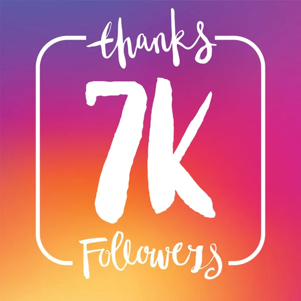 Gracias 7K seguidores. Banner de suscriptor de redes sociales — Vector de stock