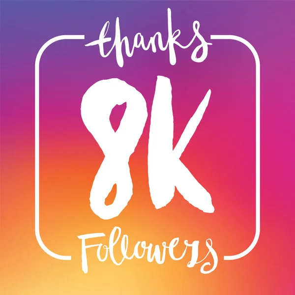 Дякую 8K послідовників. Банер абонентів соціальних мереж — стоковий вектор
