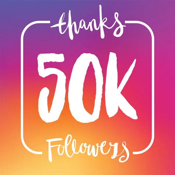Дякую 50K послідовників. Банер абонентів соціальних мереж — стоковий вектор